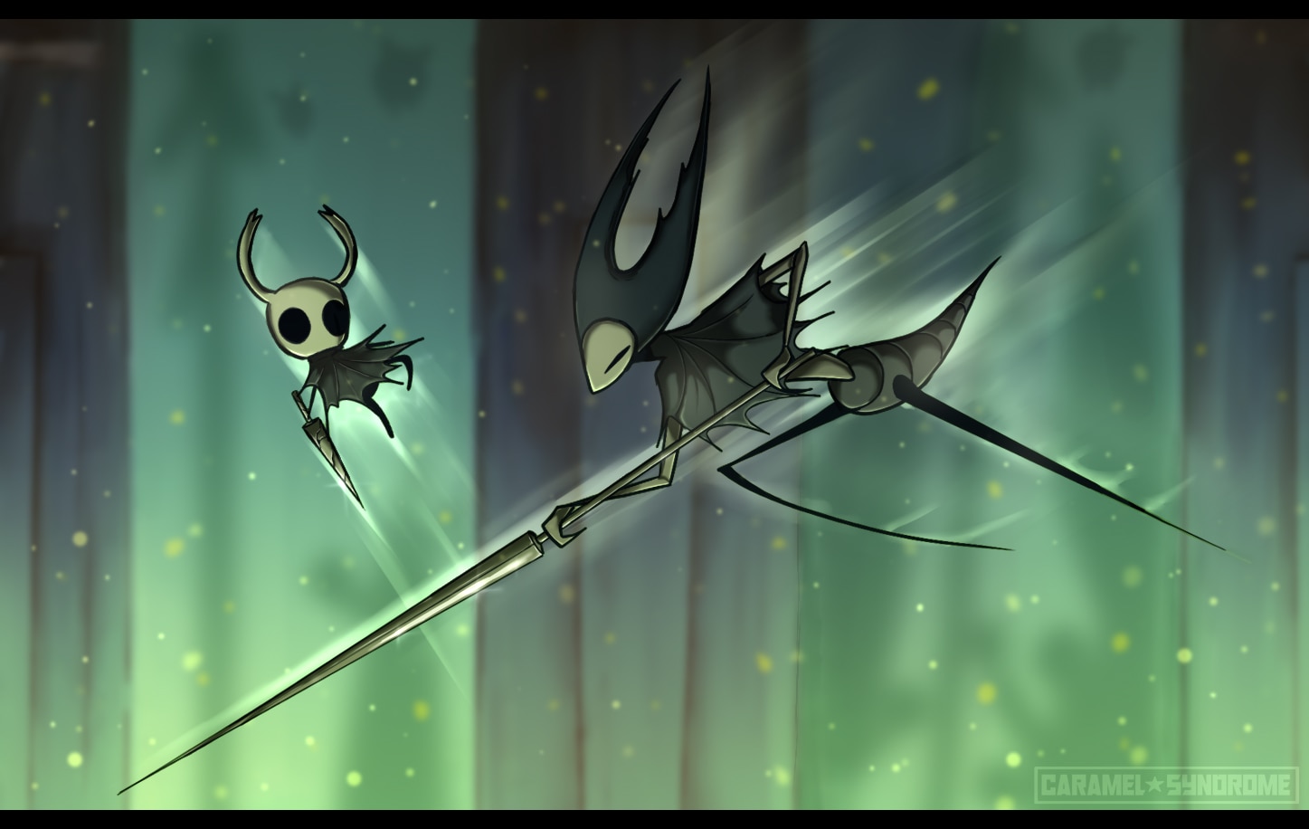 วอลเปเปอร์การต่อสู้สุดมหากาพย์ Hollow Knight 4K