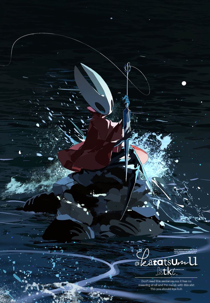 วอลเปเปอร์กลางคืนฮอร์เน็ตตกปลา Hollow Knight