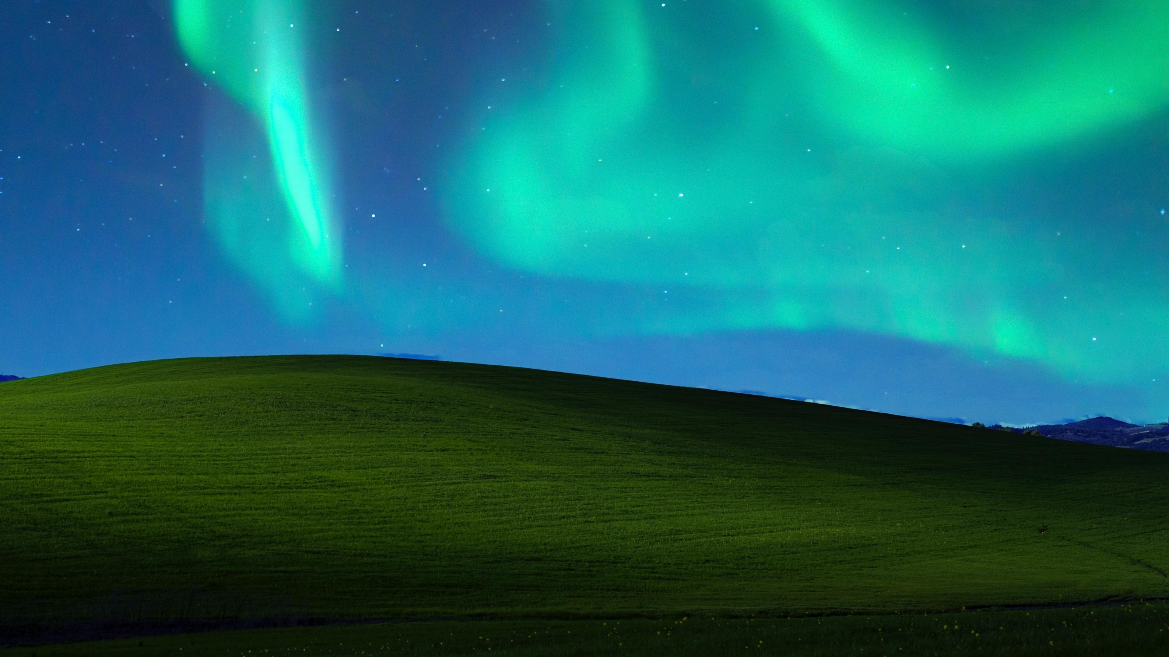 4K Hoge Resolutie Windows XP Achtergrond - Aurora Borealis Editie