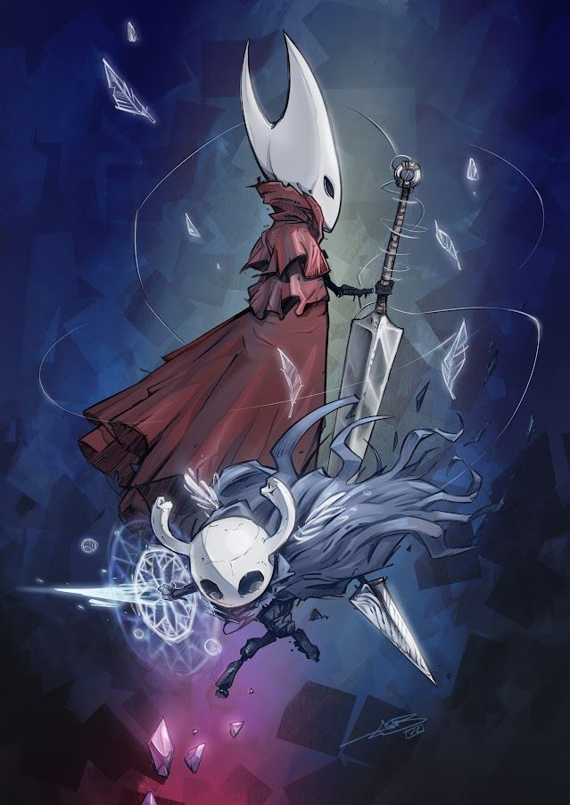 วอลเปเปอร์ Hollow Knight – ศิลปะสุดมหากาพย์ Knight vs Hornet