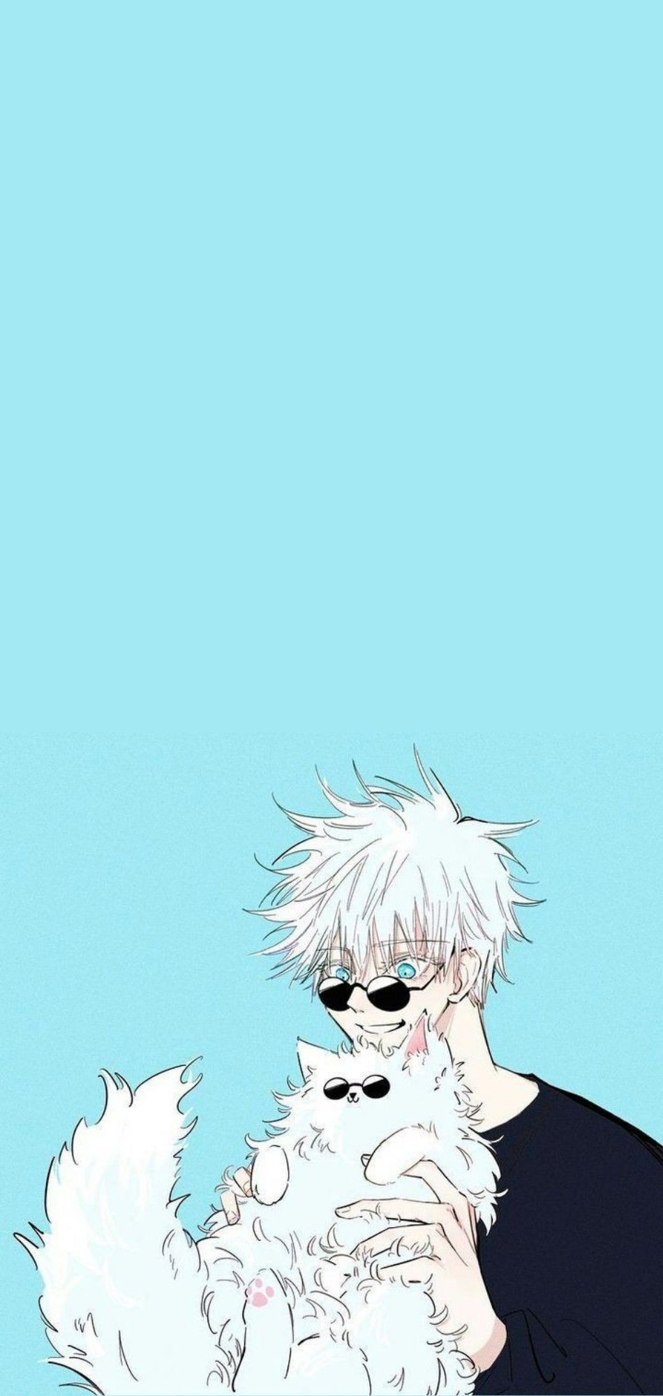 Satoru Gojo White Cat Wallpaper 4K