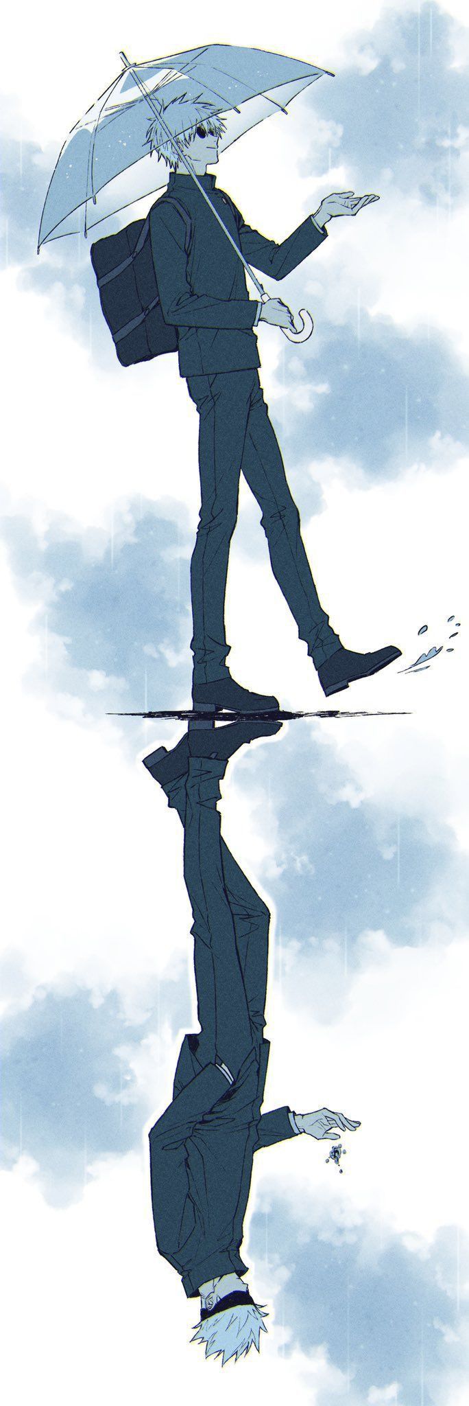 Satoru Gojo Rain Walk 4K Wallpaper