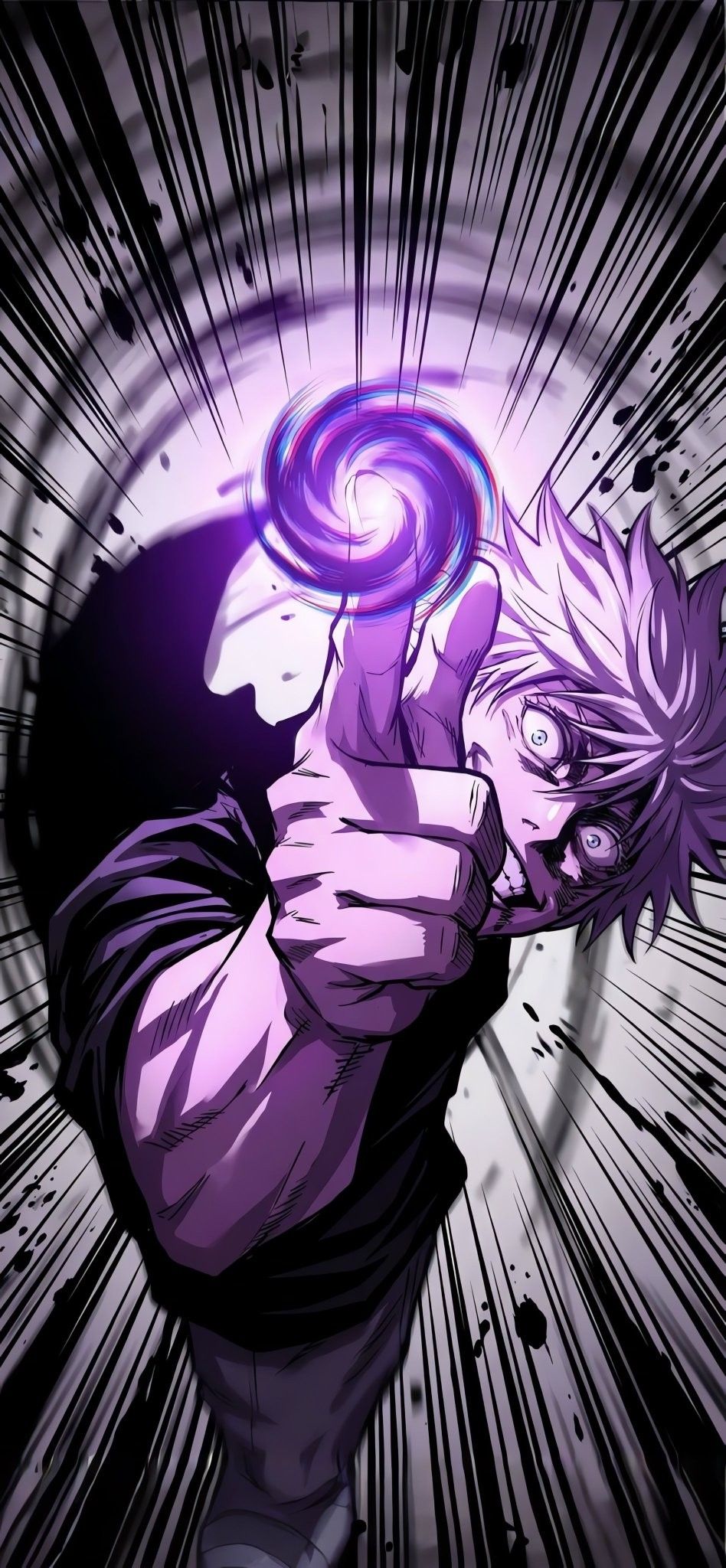 Gojo Satoru Lila Technik 4K Wallpaper