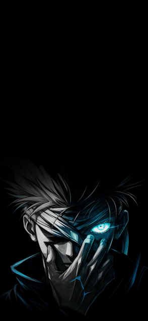 วอลเปเปอร์ 4K โกโจ ซาโตรุ ดวงตาเรืองแสงธีมมืด