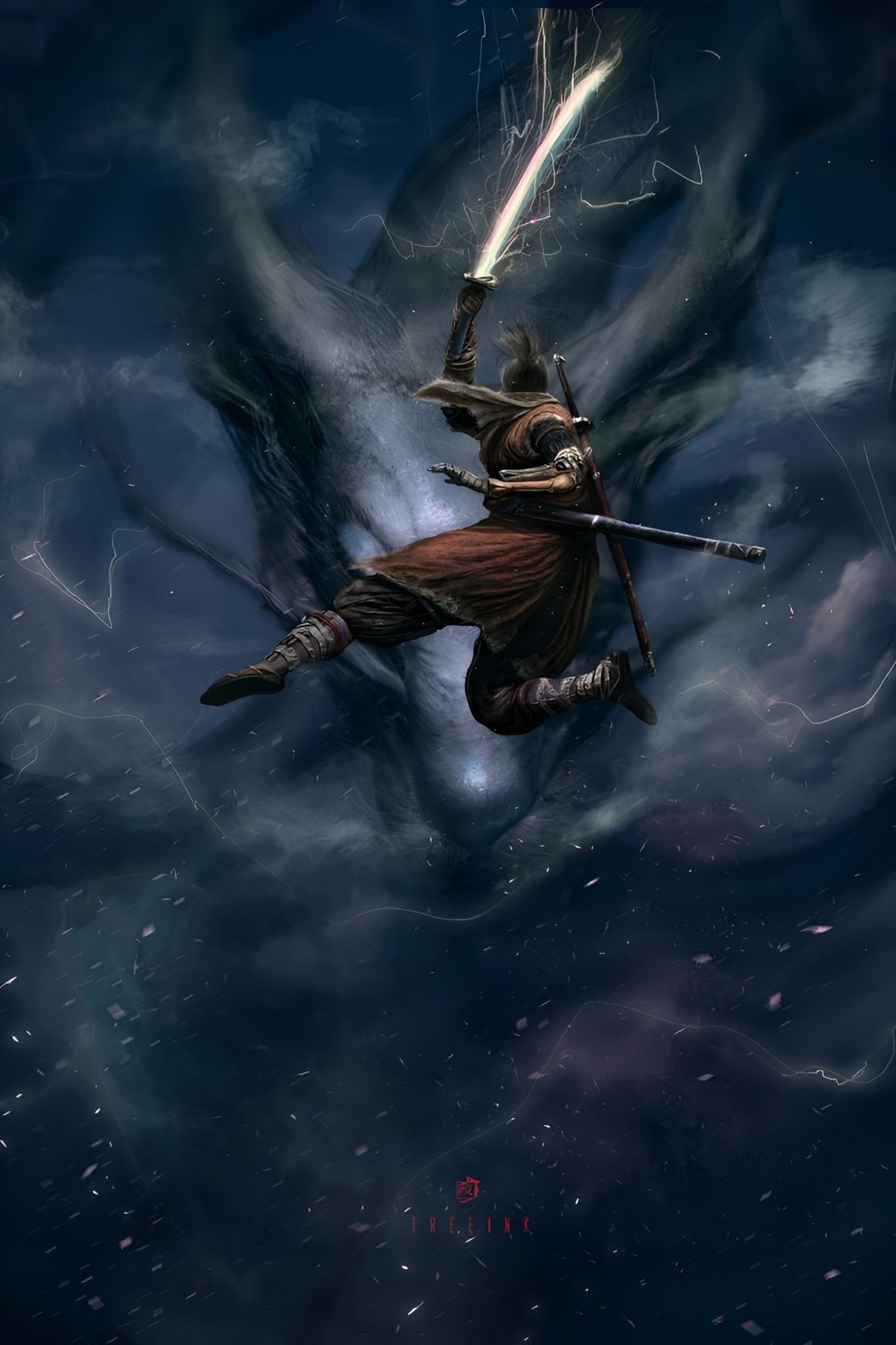 Sekiro Thunder Slash Wallpaper – Epic Warrior Art