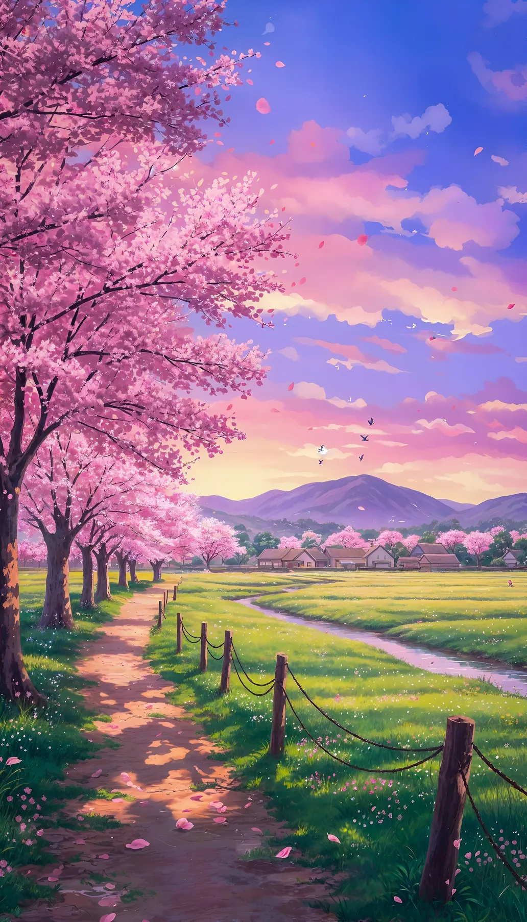 4K Anime Cherry Blossom Wallpaper