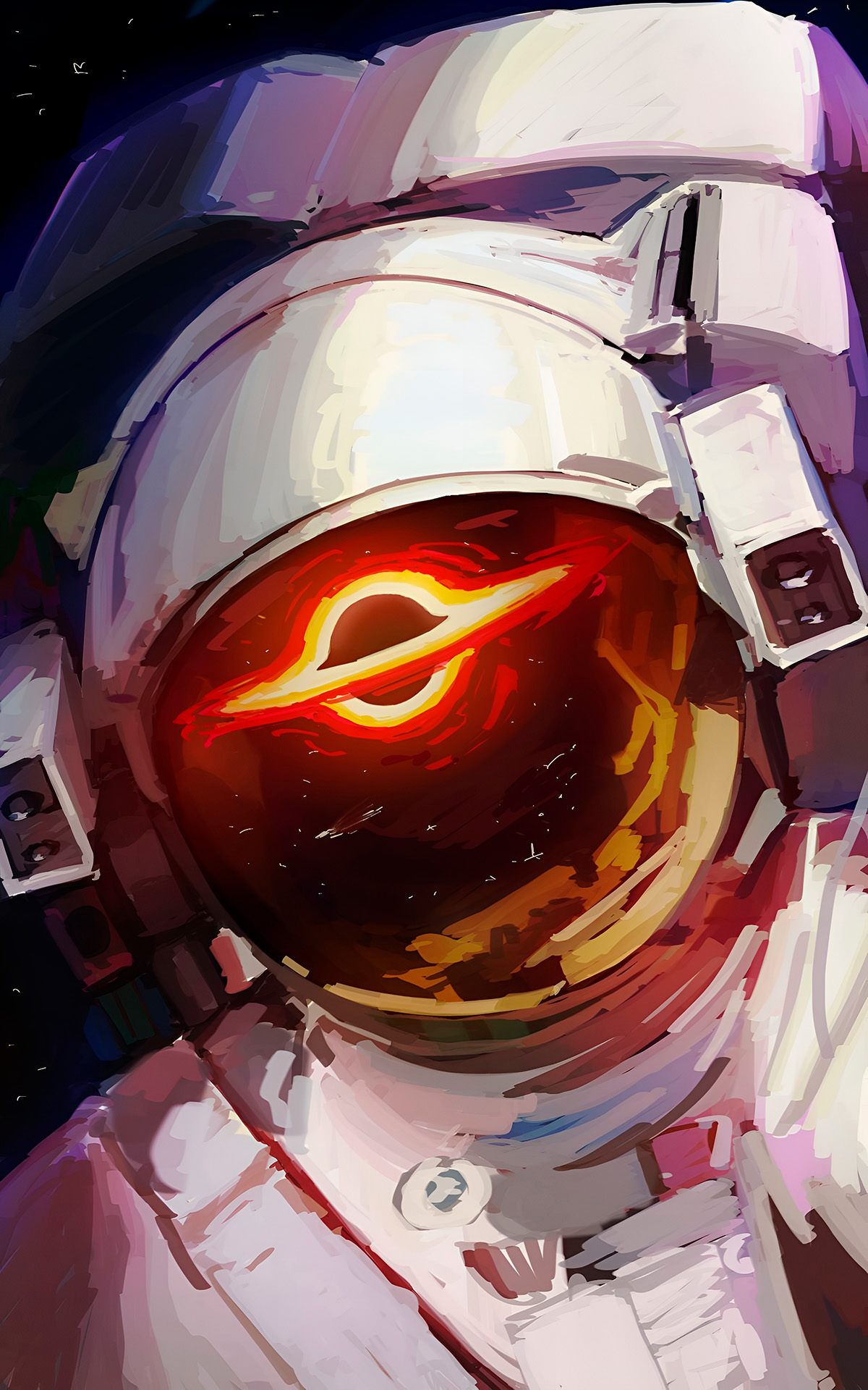 Sfondo Riflesso nel Casco Astronauta con Buco Nero