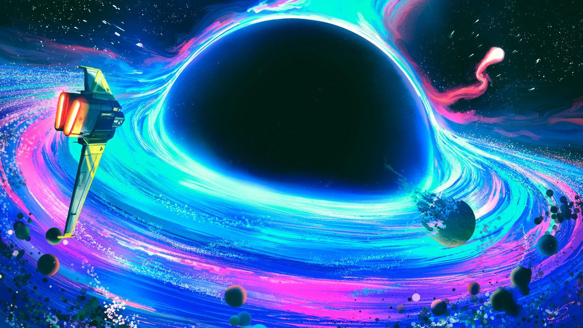 خلفية الفضاء دوامة الثقب الأسود 4K