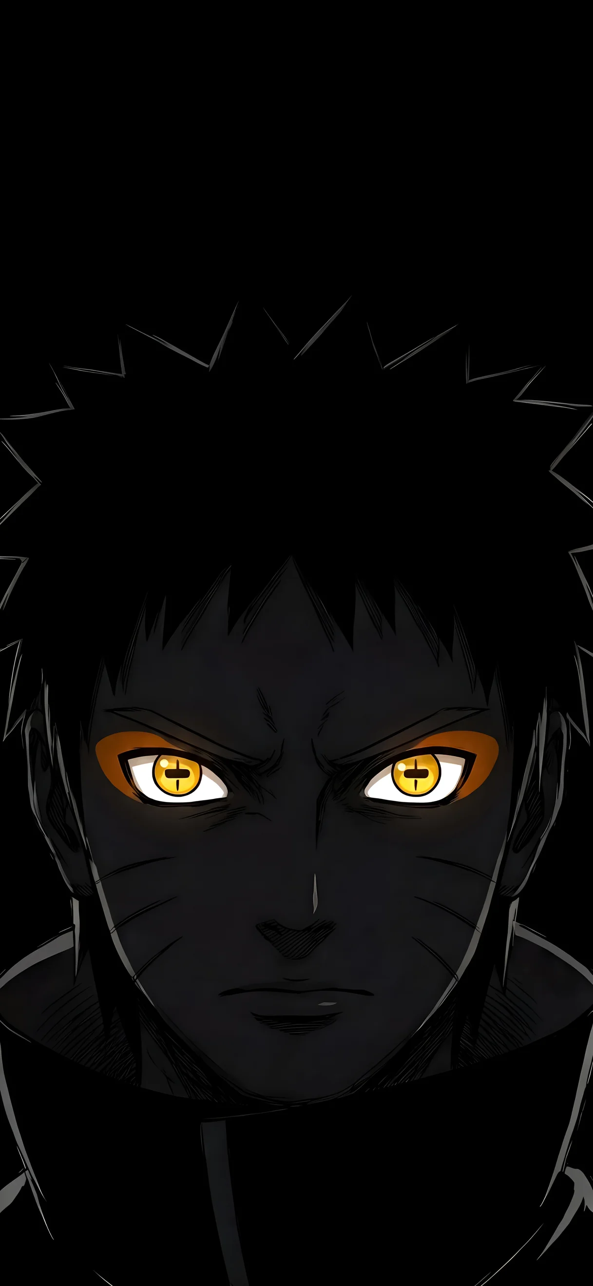 Naruto Dark Mode Glowing Eyes 4K Wallpaper